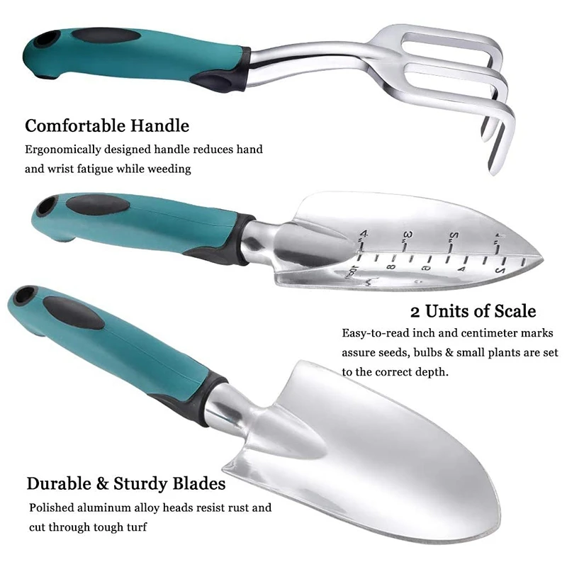 Набор садовых инструментов 3 шт. сверхмощных литой алюминий с мягкой