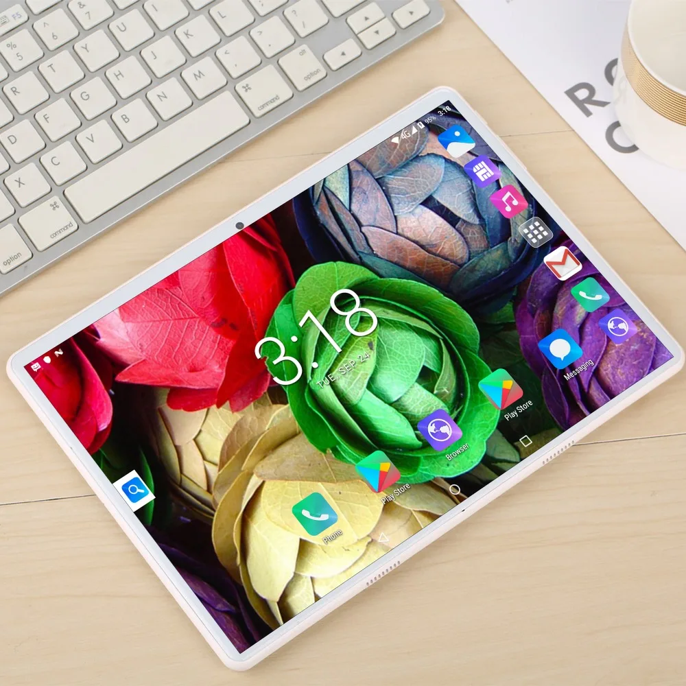 Новая система 10,1 дюймов планшет 4G Телефонный звонок Android 9,0 Wi-Fi Bluetooth 8 ГБ/128 ГБ десять ядер 1920*1080 ips поддержка 8,0 МП планшетный ПК