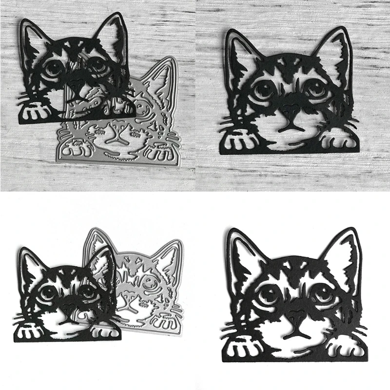Металлический трафарет для высечки инструмент тиснения в форме головы кошки