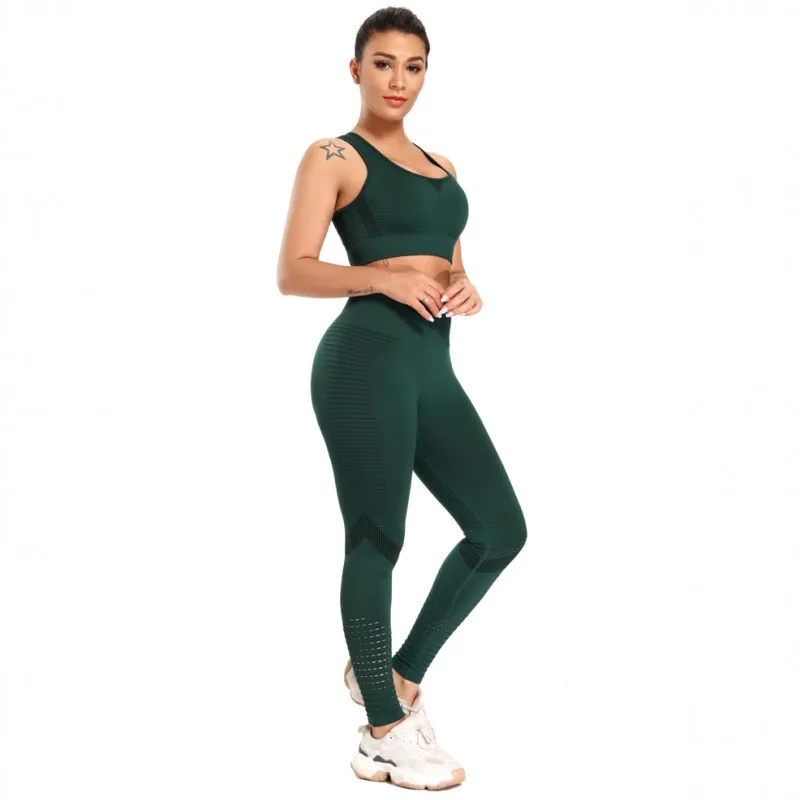 Фитнес Для Женщин Йога Спортивный комплект для тренажерного зала состоящий из 2