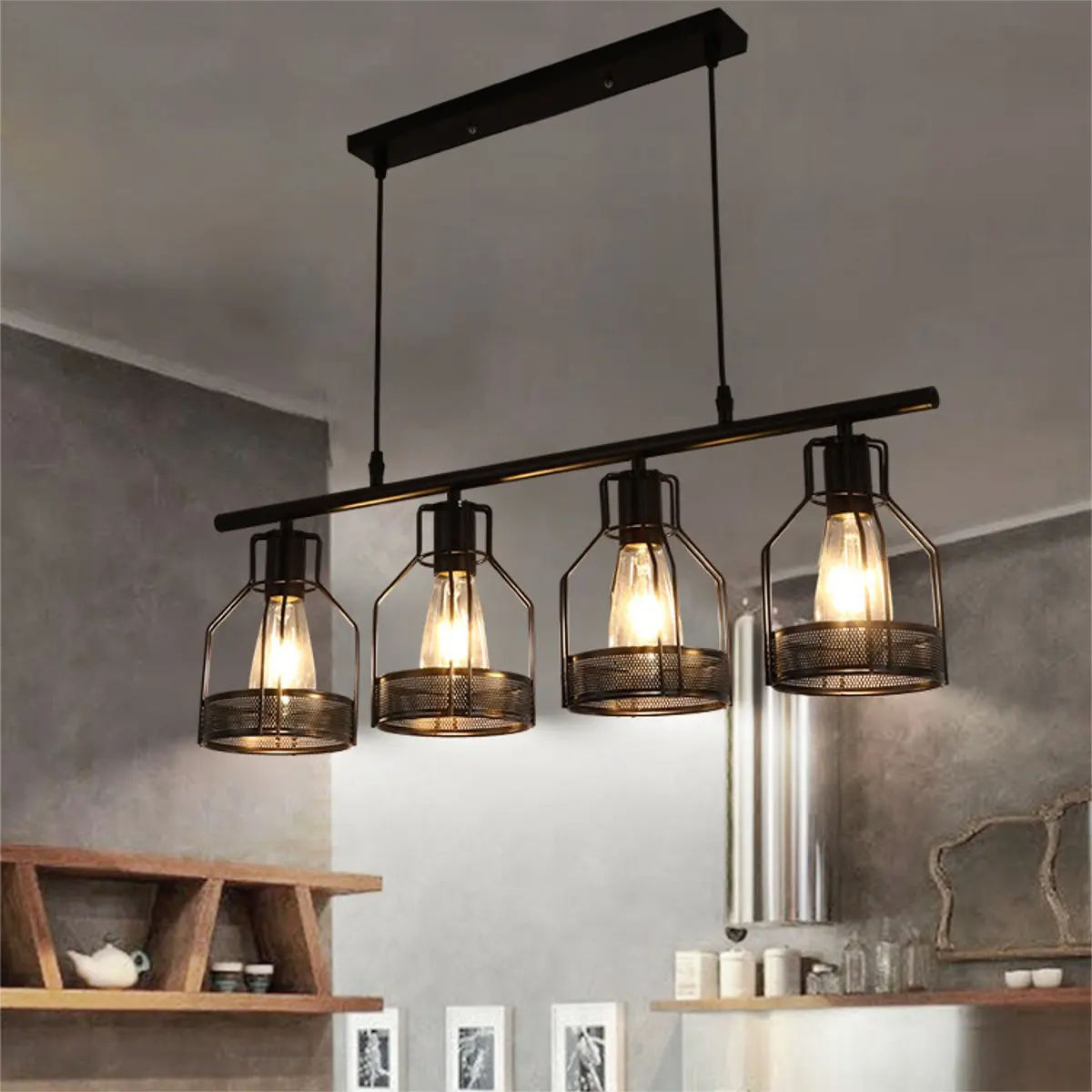 

4/5 Heads E27 Pendant Light Retro Industrial Pendant Lamp Hallway Bedroom Home Bar Lighting Fixture Home Decoration 85-240V