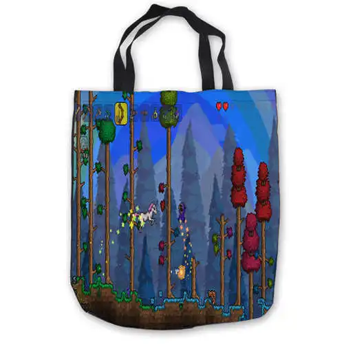 На заказ холст terraria (1) сумка сумки повседневная хозяйственная пляжные Складная