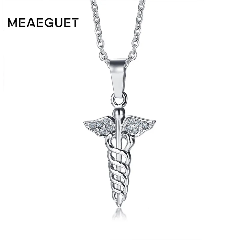 Женская цепочка из нержавеющей стали с кристаллами|Ожерелья подвеской| |