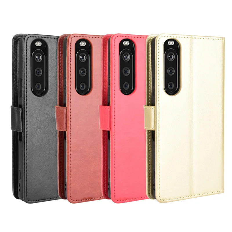 

For Sony Xperia 10III Phone Case Luxury Flip PU Leather Wallet Lanyard Stand Case for Sony Xperia 5III for Xperia 1III Case