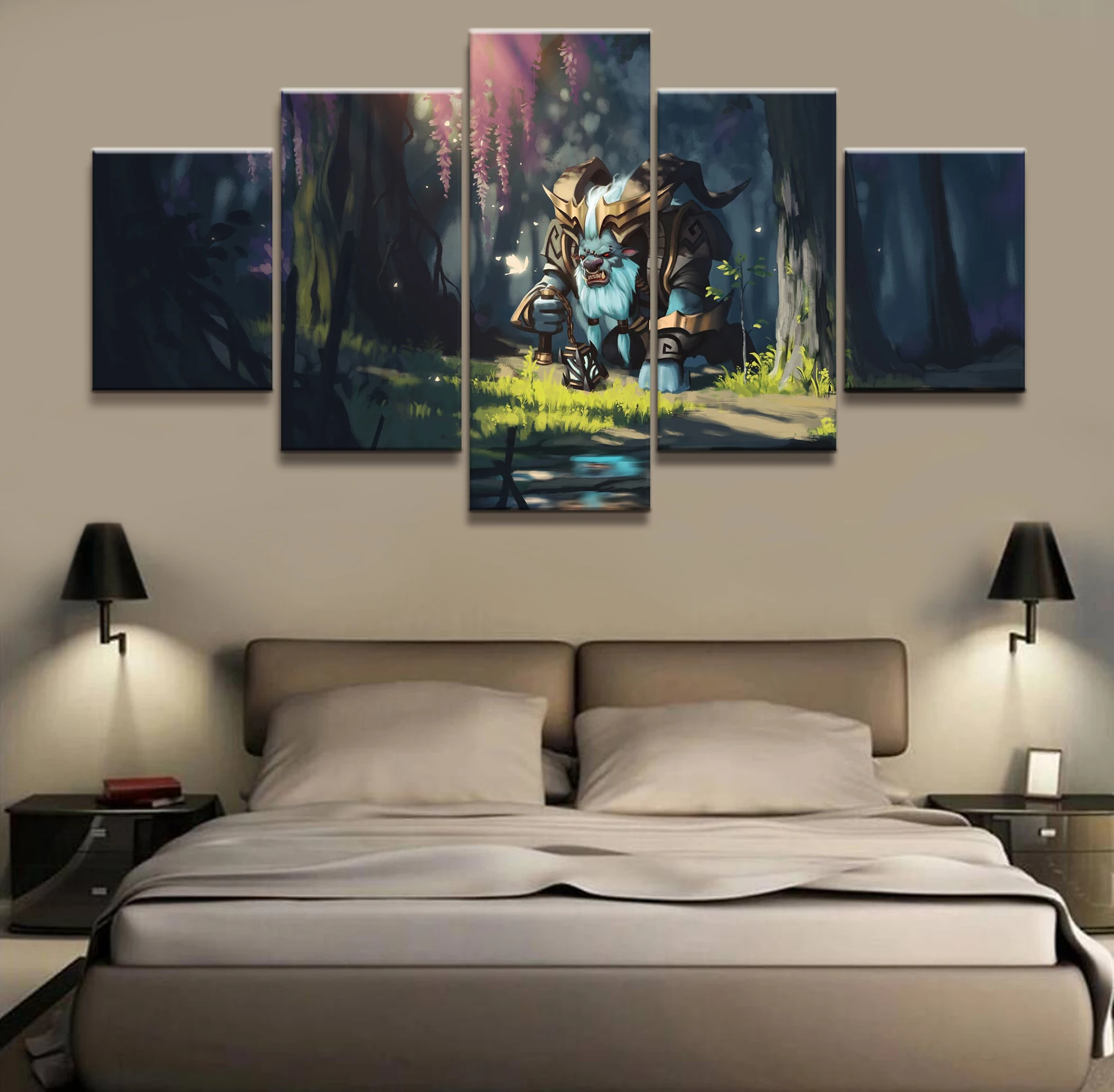 

Gamer 5 Panel Dota 2 Video Game Modular Paintings HD Print Posters Canvas Wall Art Pictures Decoration Living Room Home Decor