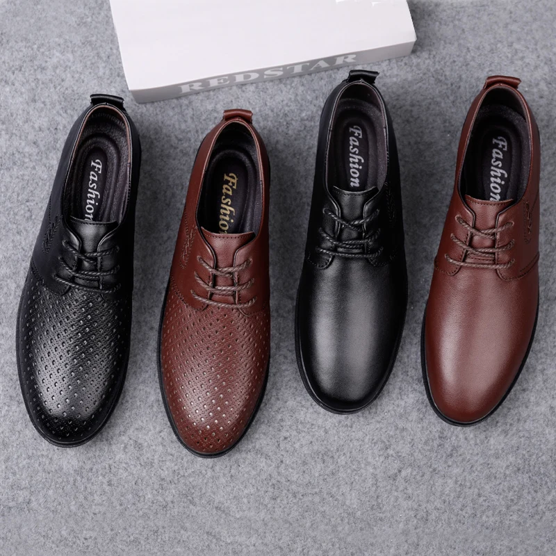 Мужская обувь из натуральной кожи Повседневная Обувь На Шнуровке Для мужчин
