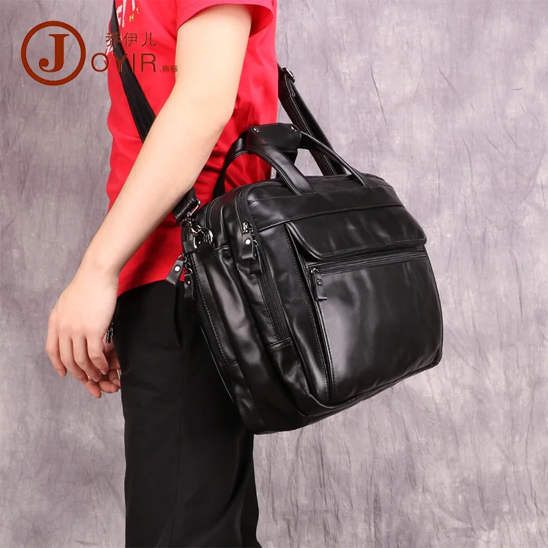 Мужской деловой портфель из натуральной кожи в стиле ретро сумка для ноутбука 15 6