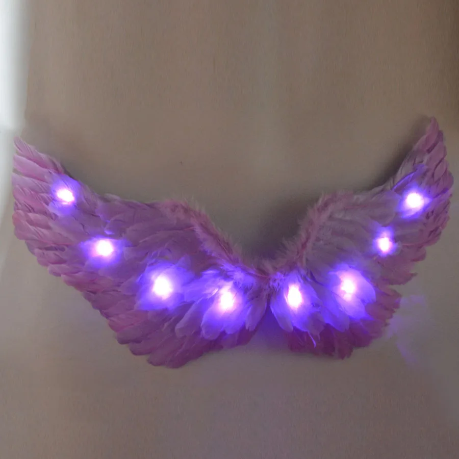 wing light purple Светодиодный светильник; светящаяся юбка-пачка принцессы с крыльями ангела для девочек; карнавальный Свадебный костюм; Светящиеся вечерние юбки на Рождество; Navidad; Хэллоуин - Цвет: wing light purple