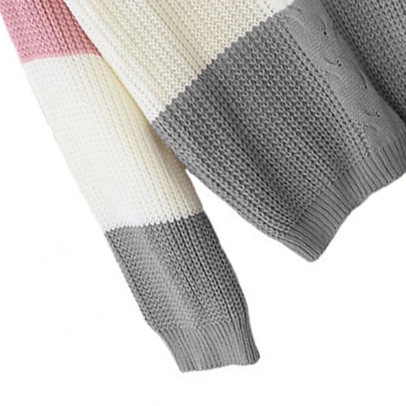 Artguy новые женские модные свитера с длинным рукавом цветным блоком и v-образным