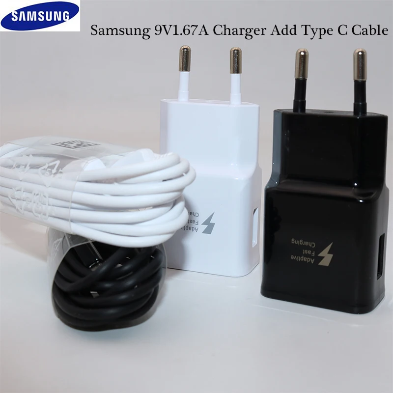 Оригинальное быстрое зарядное устройство Samsung S8 S9 plus 15 Вт 9 В 67 А 1 2 м кабель USB Type C