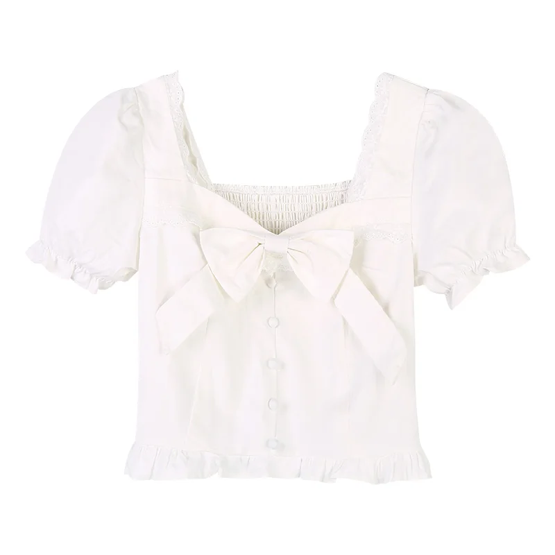 

Women's design of bubble sleeve short top