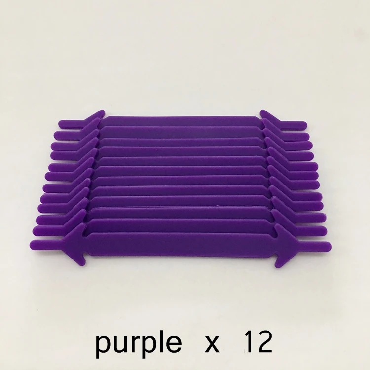 purple 12 шт/лот без галстука силиконовые шнурки эластичные шнурки для обуви ленивые плоские шнурки для мужчин и женщин шнуровки резиновые Zapatillas 11 цветов - Цвет: purple