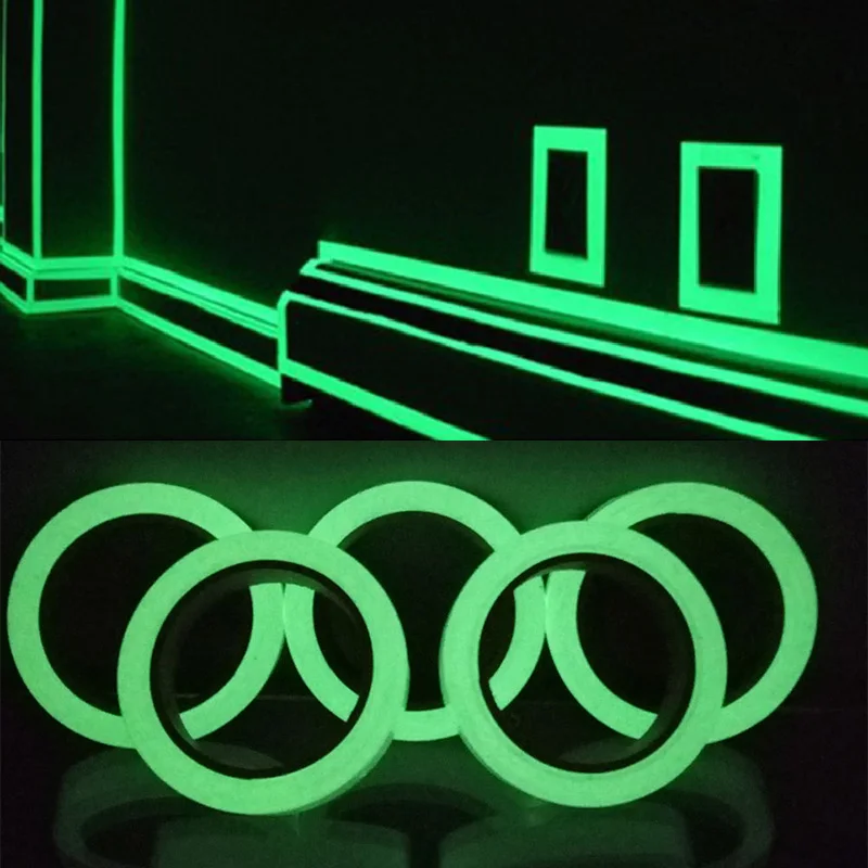 3 м светящаяся флуоресцентная Ночная самоклеящаяся зеленая светится в темноте