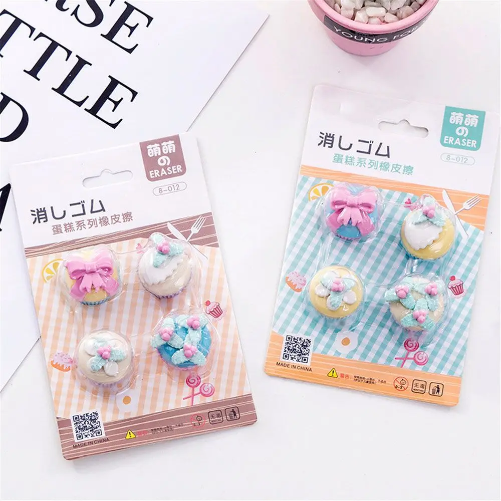 4 шт./компл. мини-игрушка для девочек Мультяшные пирожные ролевые игрушки ластики