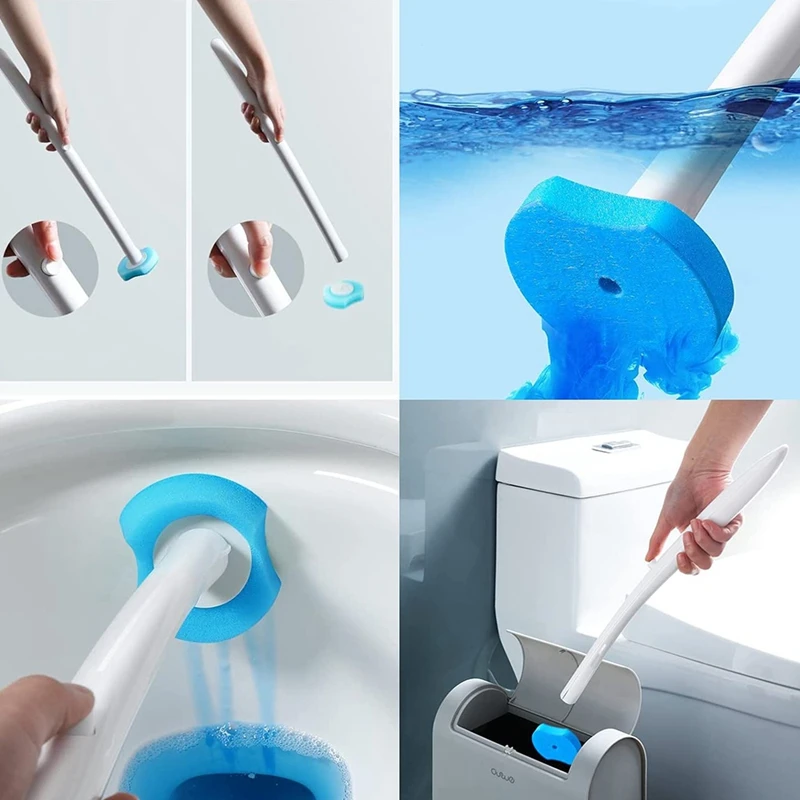 Щетка для унитаза настенная щетка с держателем туалетной щетки и 16 одноразовых