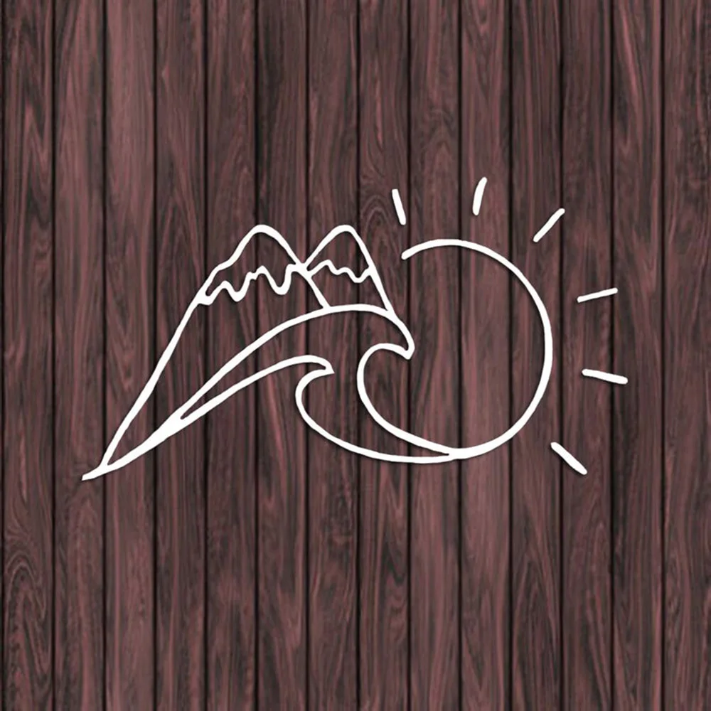 

Dawasaru New Mountains and The Sun Car Sticker Sunscreen Decal Laptop Truck Motorcycle Auto Decoration PVC,21cm*12cm