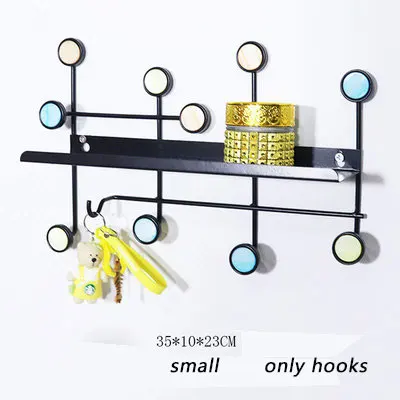 black small Ключница настенная Настенное крепление ключница креативный кованый железный ключ полка для хранения многофункциональные домашние вещи Органайзер вешалка украшение для дома - Цвет: black small