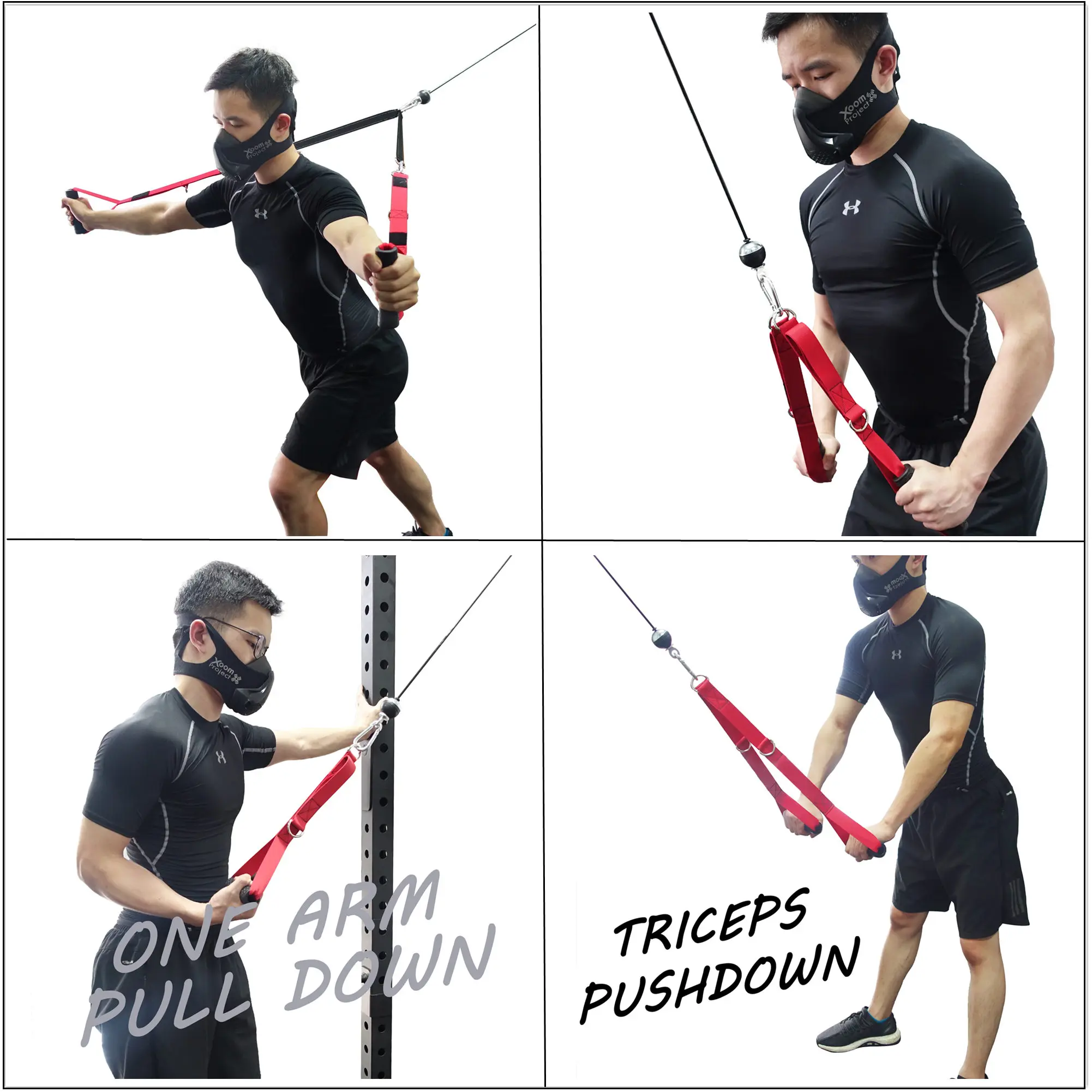 Ролик DIY Кабель Машина Системы с многофункциональная ручка тренажер для