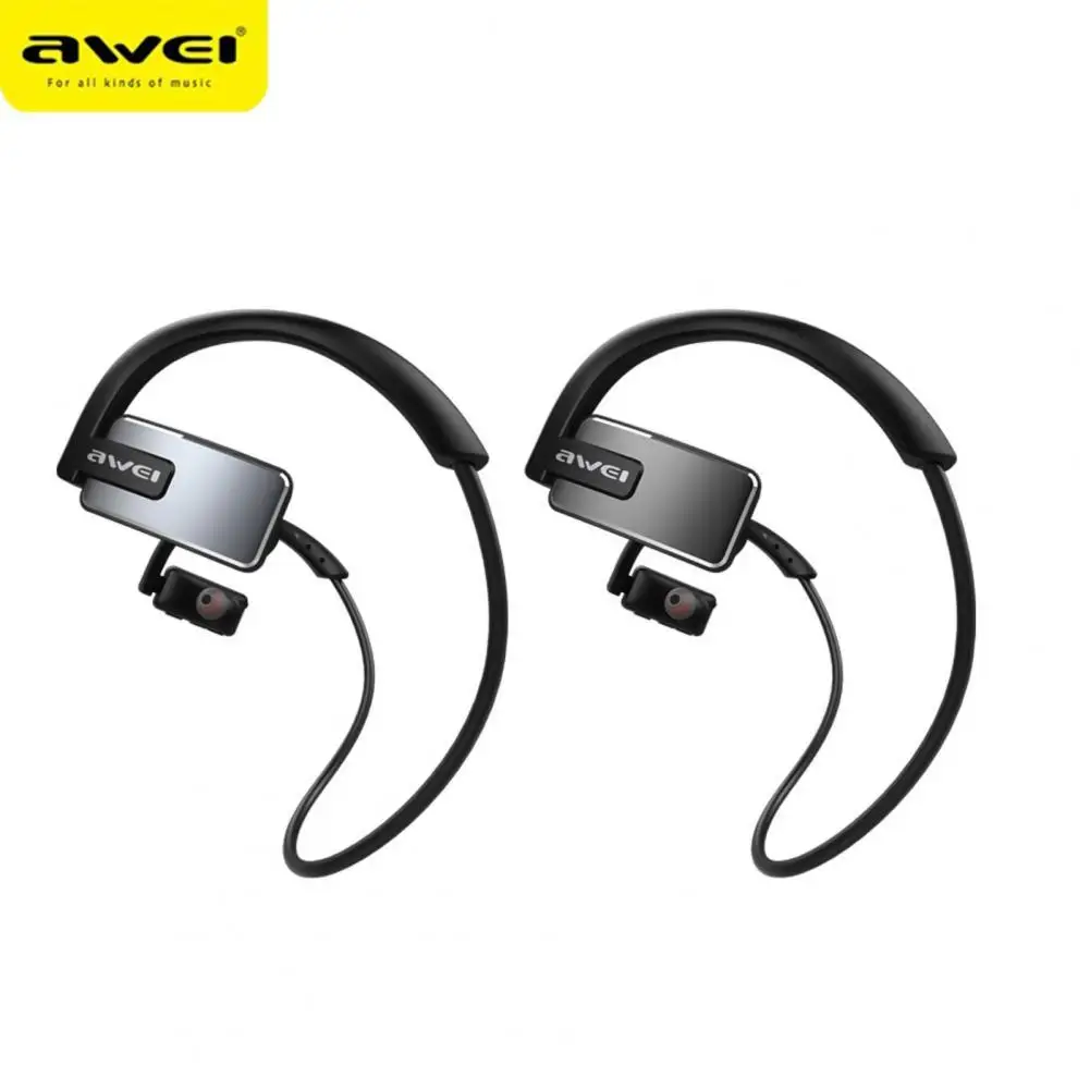 

AWEI A883BL Anti-drop IPX4 Waterproof Bluetooth Ear Hook Compact Wireless Noise Reduction Earphone for Driving Fitness Running