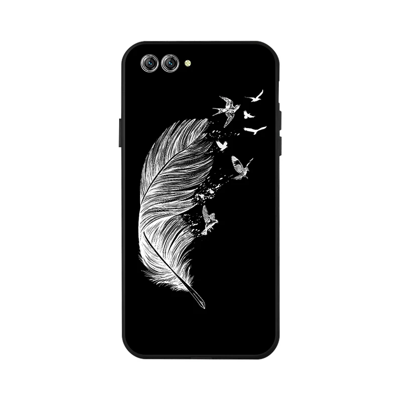 Чехол для Huawei nova 2 s мягкий силиконовый чехол из ТПУ с рисунком черный телефона nova2s