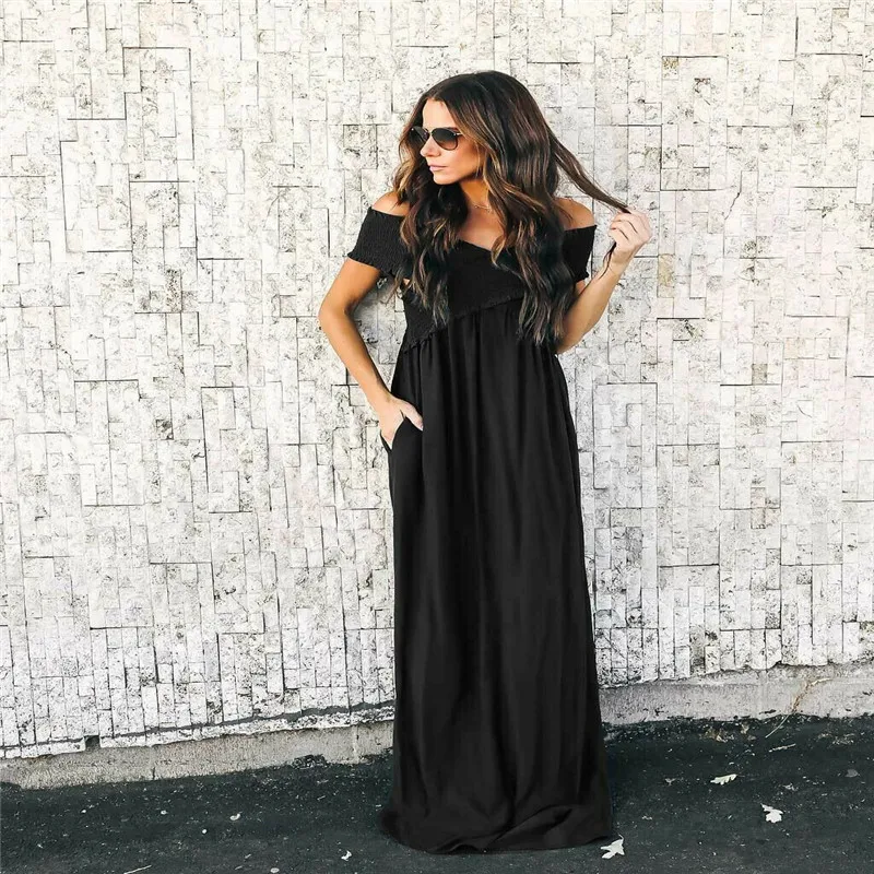 Женское летнее длинное платье макси элегантное вечернее без рукавов и бретелек с