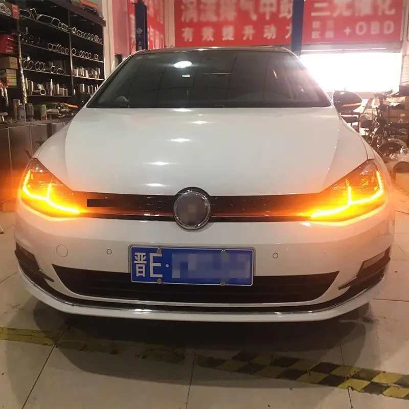 Drl Automovil Запчасти для укладки Neblineros Led Para Автомобильные фары Задние Автомобильные фары в сборе 14 15 16 17 для Volkswagen Golf 7