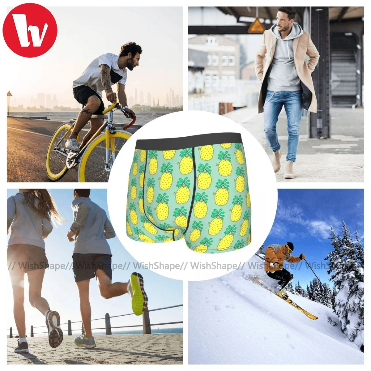 

Pineapple Underwear Boy Customs Plain Trunk Pouch Trenky Polyester Boxer Brief