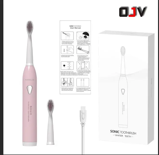 OJV оригинальный USB Перезаряжаемый звуковой зубы электрическая зубная щетка