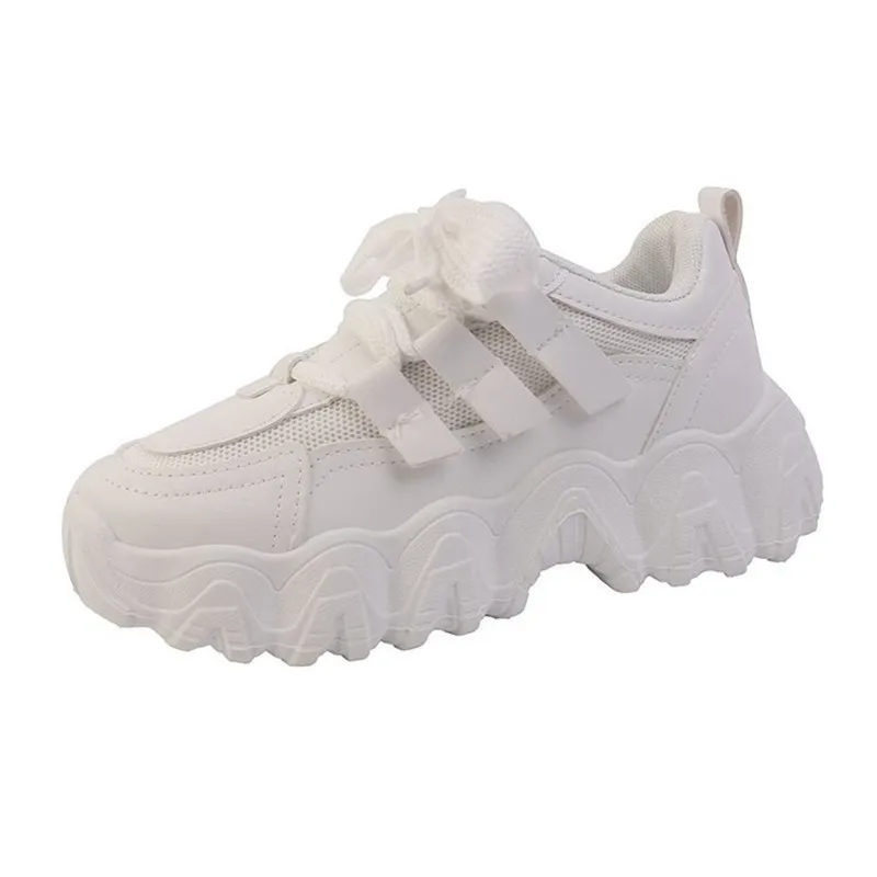

Women's Chunky Sneakers 2020 Fashion Women Platform Shoes Lace Up Mesh breathable Vulcanize Shoes Female Trainers Dad Shoes