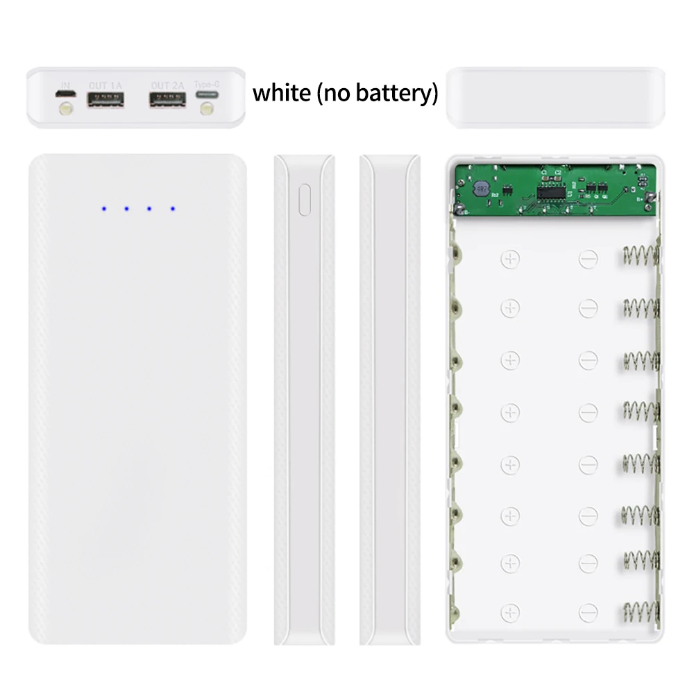 Oaoyeer 5 в двойной USB 8*18650 Внешний Аккумулятор Тип C аккумулятор мобильный телефон
