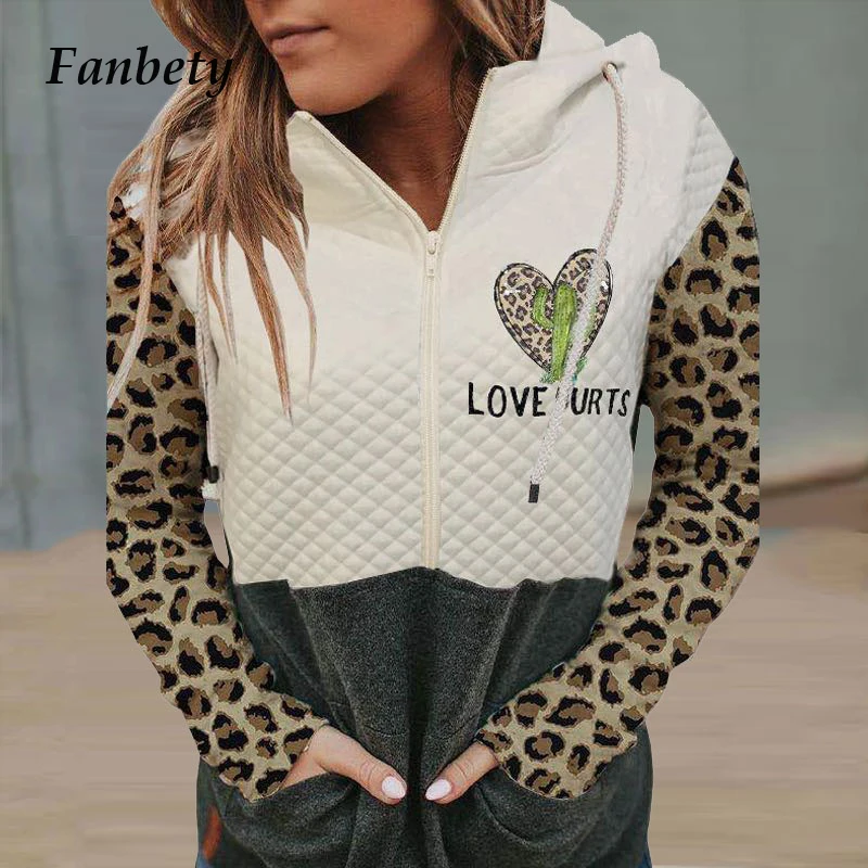 

Vintage Drawstring Pockets Hooded Sweatshirt Autumn Casual Ladies Long Sleeve Zipper Top Elegant Print Women Hoodies Sweatshirts