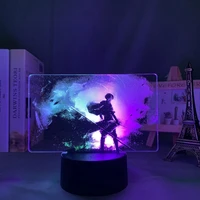 colorful anime two tone lamp attack on titan for kid bedroom decor birthday gift manga aot dual color led light