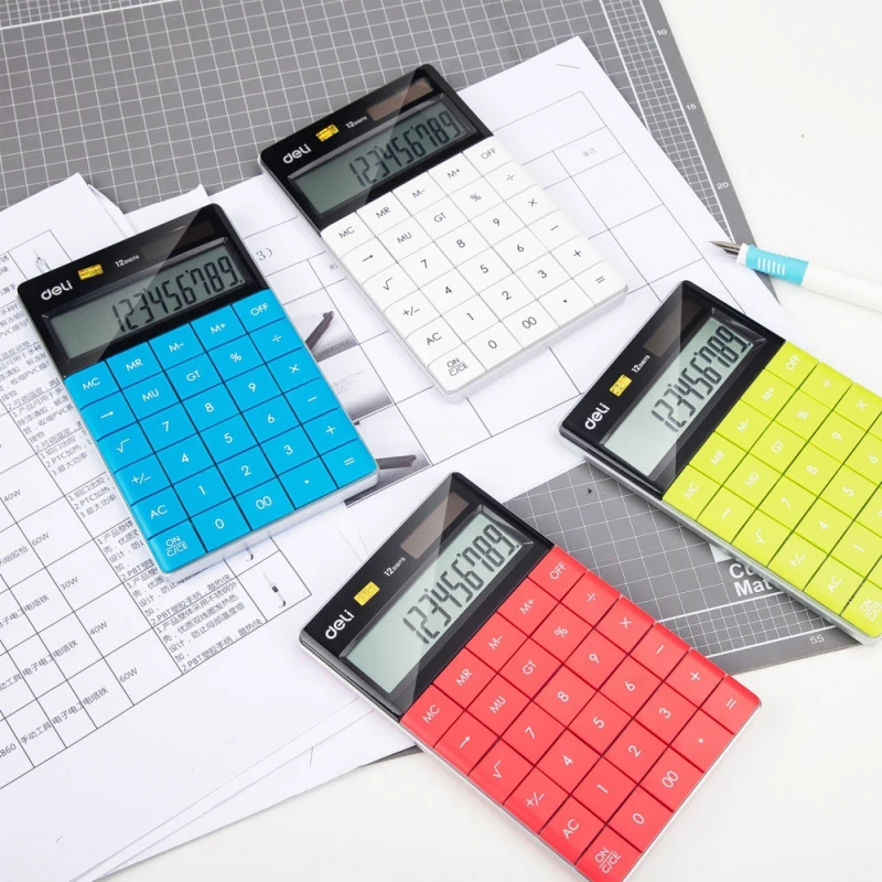 

Deli Calculator 12-bit desktop calculator portable suitable for office and business use 16.53*10.32*1.47cm