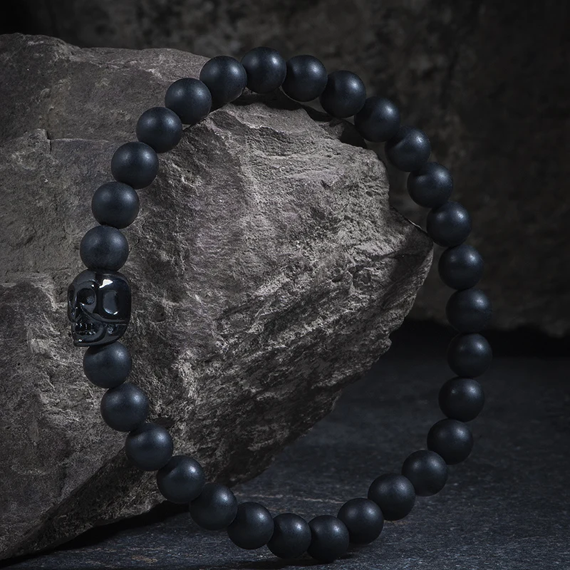 

CHENZHON Bracelets Men's Matte Onyx Gifts For New Year Beaded Bangles Bracelet Women Natural Stone Jewelry Gift Box Pack