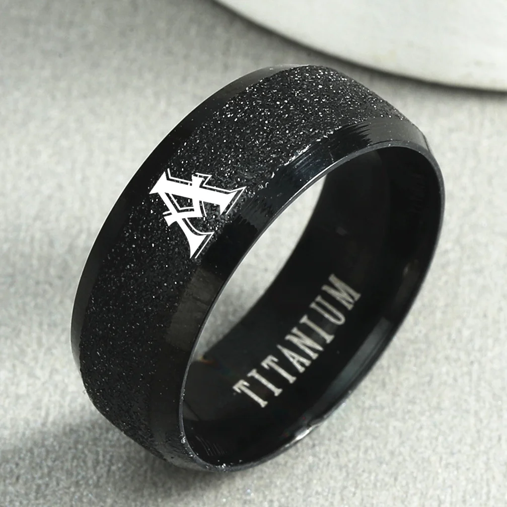 Оригинальное кольцо 8 мм выгравированное алфавит от A до Z вывеска из нержавеющей