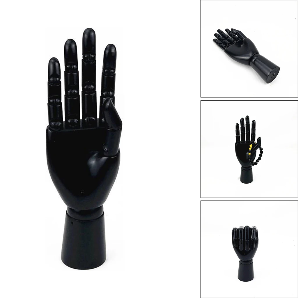 

Flexible Wood Artists Articulated Hand Model Jointed Mannequin Hand for Sketching Drawing Home Desk Decor Toys Gift Black