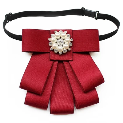 

Handmade Vintage Red Black Bow Ties Collar Professional Shirt Student Workwear Bowties Accessories Gifts Women Men Accessories