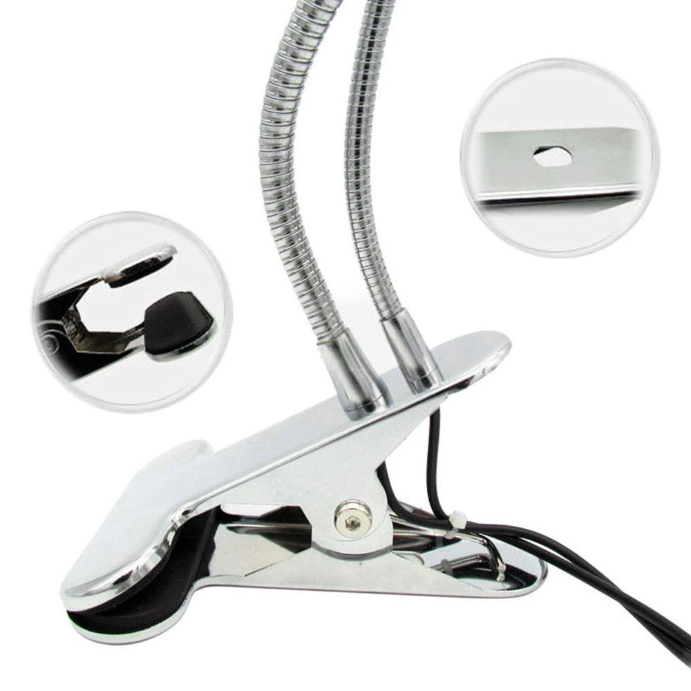 Настольная лампа 2 в 1 на зажиме креативный регулируемый светильник холодного