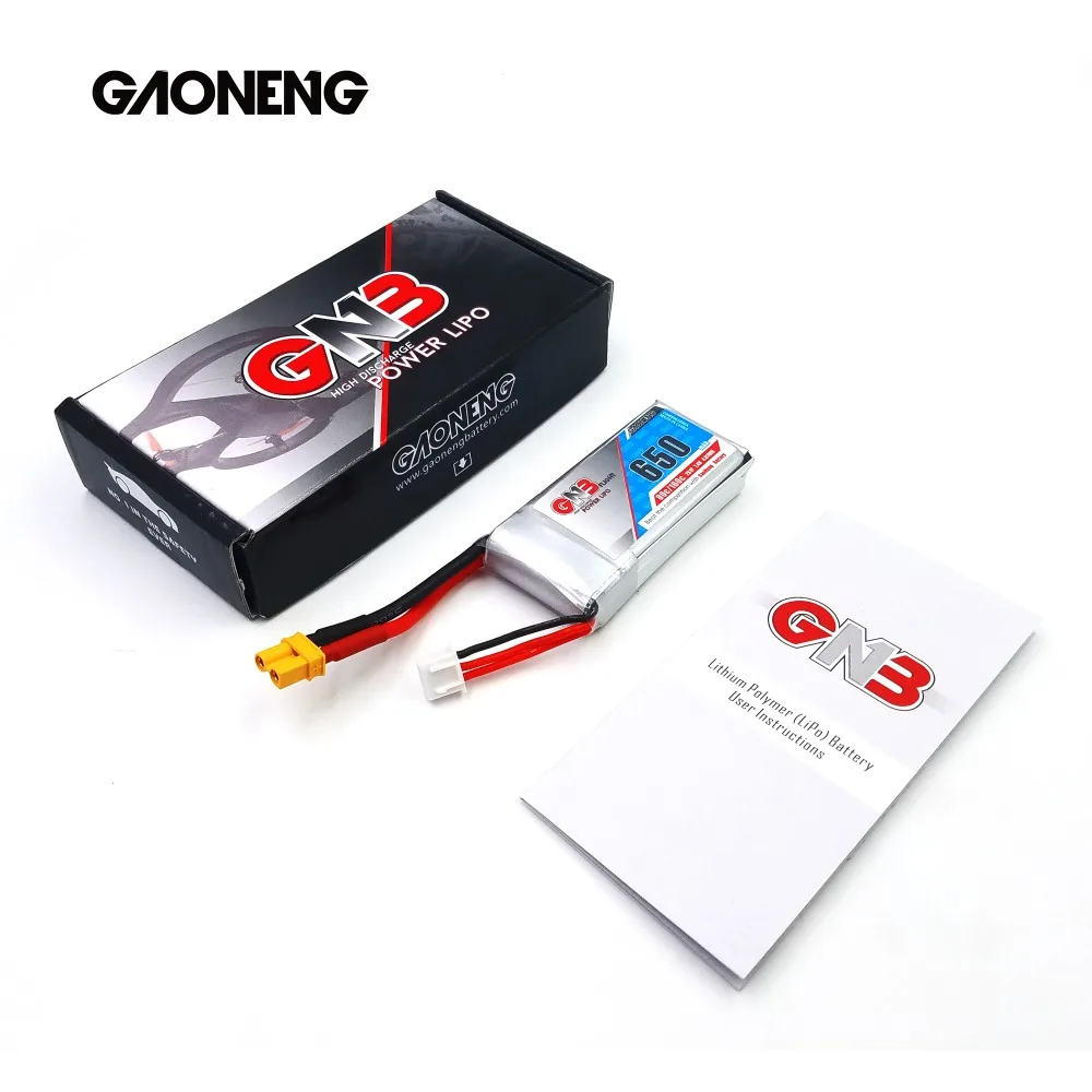 2 шт. Gaoneng GNB 650 мАч 7 4 В 80C/160C 2S1P Lipo батарея с разъемом XT30 JST для FPV Racing Drone оси RC Quadcopter