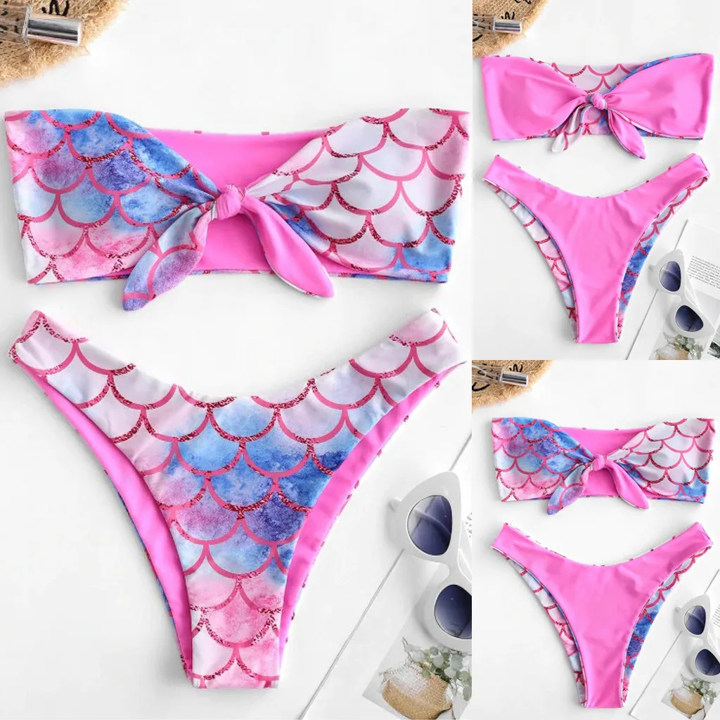 

New Fashoin sexy Women Print Push-Up Padded Bra Beach Bikini Set Swimsuit Beachwear Swimwear ladies low waist print suit hot50**