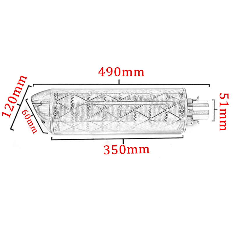 Для NMAX155 NMAX125 XMAX300 400 XMAX 250 MT09 R125 R15 ZX6R Универсальный мотоциклетный глушитель