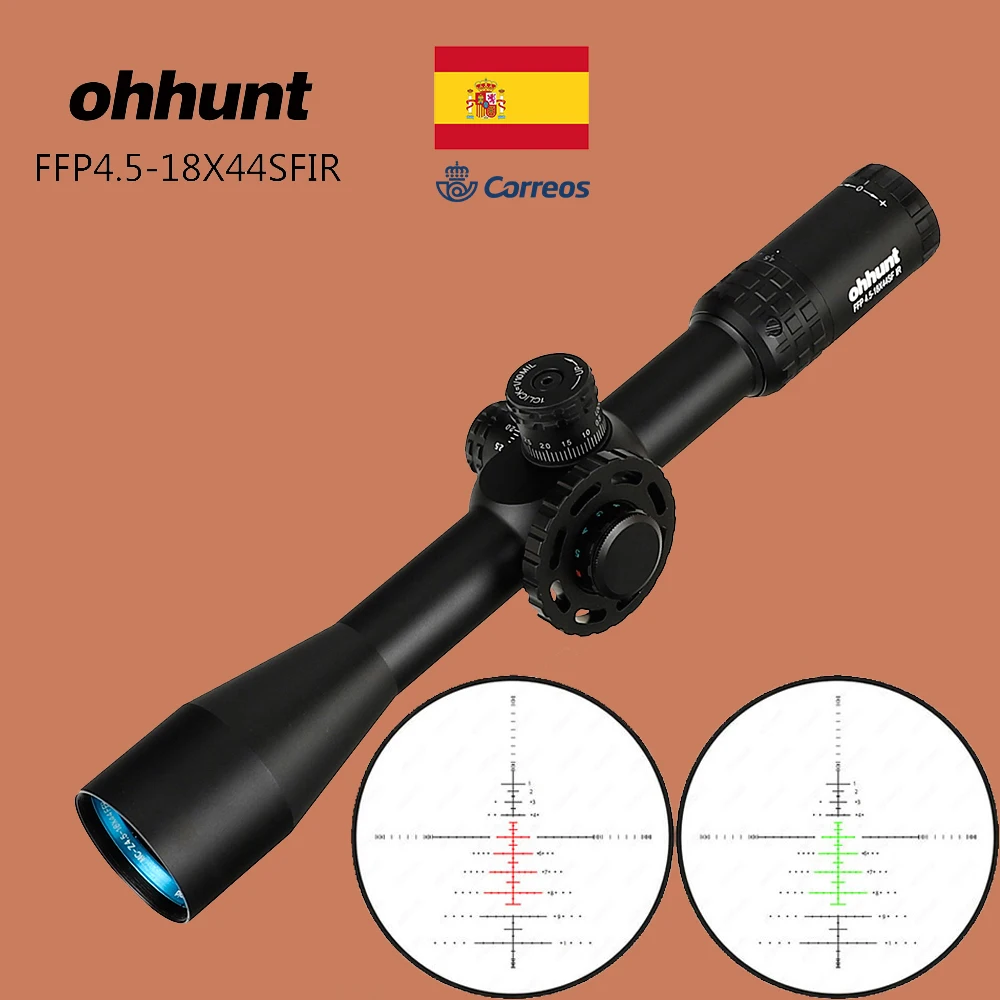 Оптическая тактическая оптика ohhunt 4 5 18X44 SFIR прицел для винтовки с замком|glass