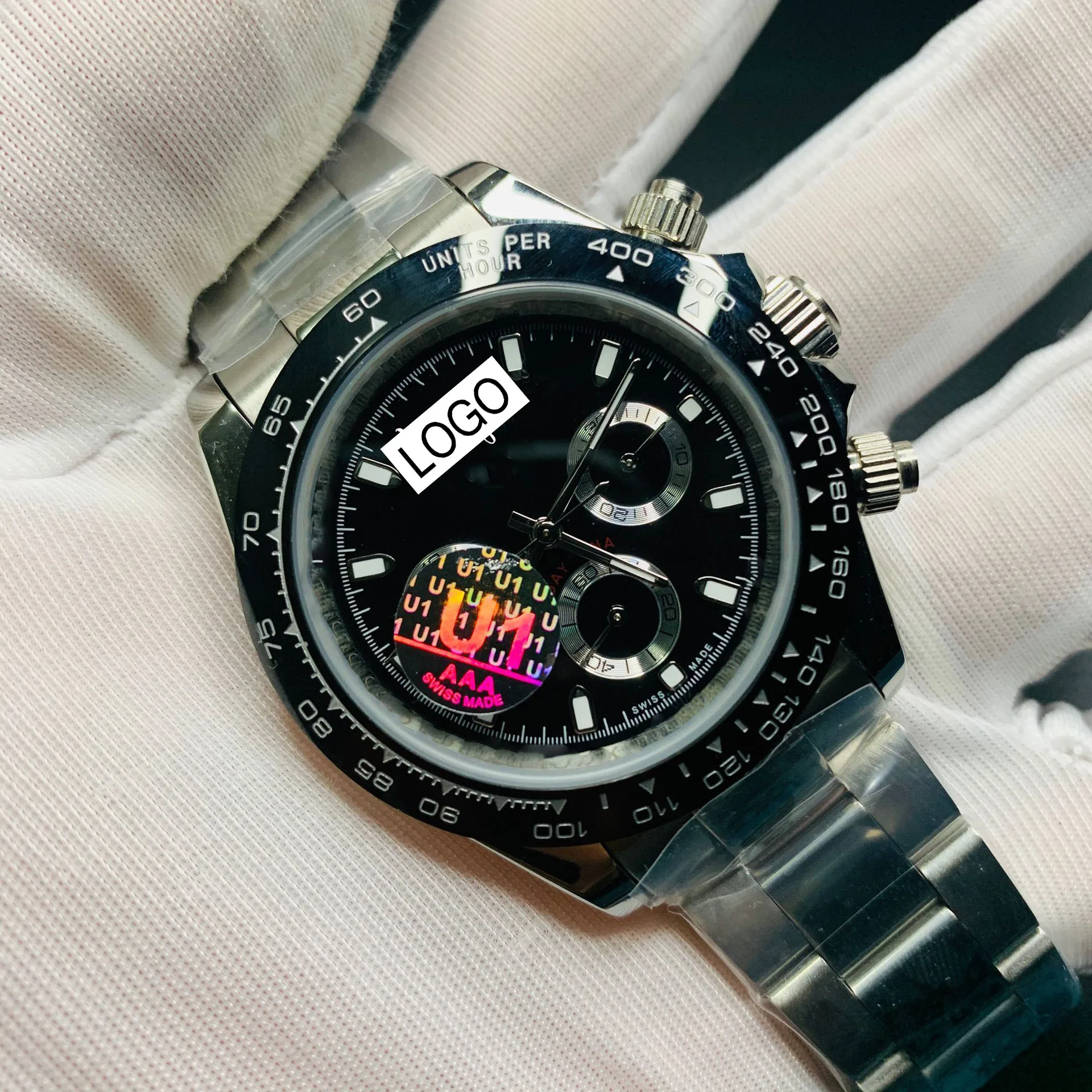 

2020 new men automatic U1 factory sapphire glass sweeping lucury daytona watches all small dials works free delivery