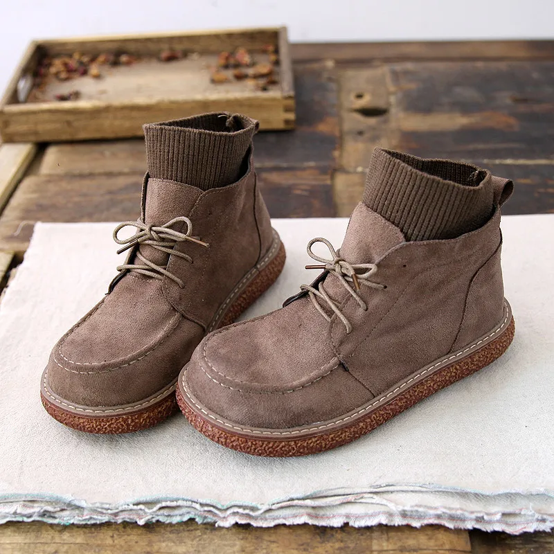 Ботинки Martin с шерстяным носком Mori Literary Обувь большой головой Женские ботинки на