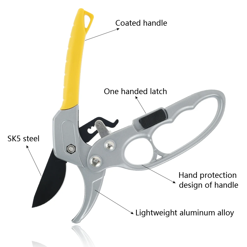 

Garden Ratchet Secateurs Hand-Protective Pruning Shears Cutter Branch Trimmer Gardening Tool