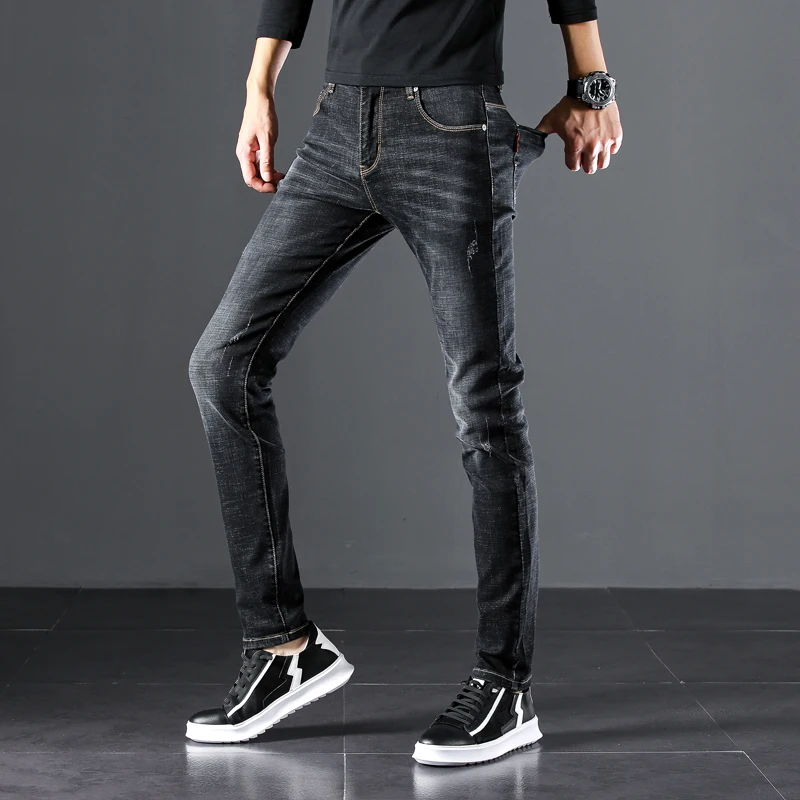 WWKK 2020 мужские джинсы весна и лето обтягивающие Прямые повседневные тонкие