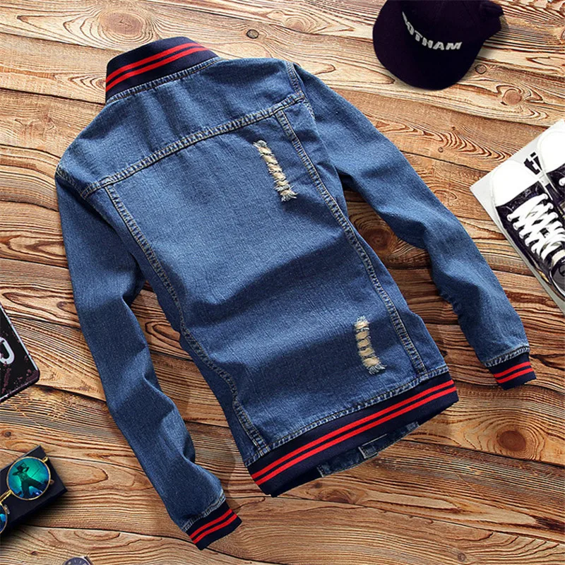 2019 новая весенне-осенняя куртка-пилот джинсовая мужская повседневная модная