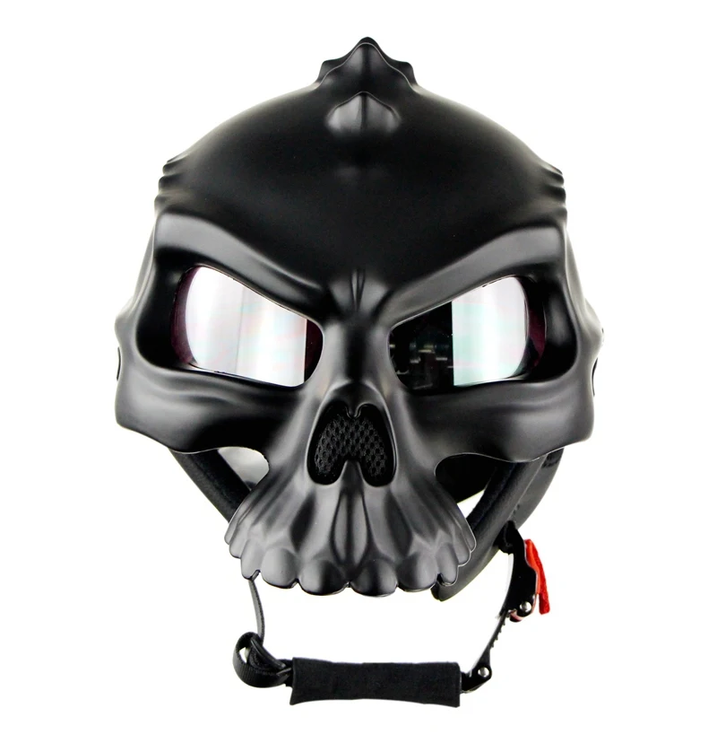 Casco Moto винтажный крутой шлем полулицевой череп цельный высококачественный Abs Porta