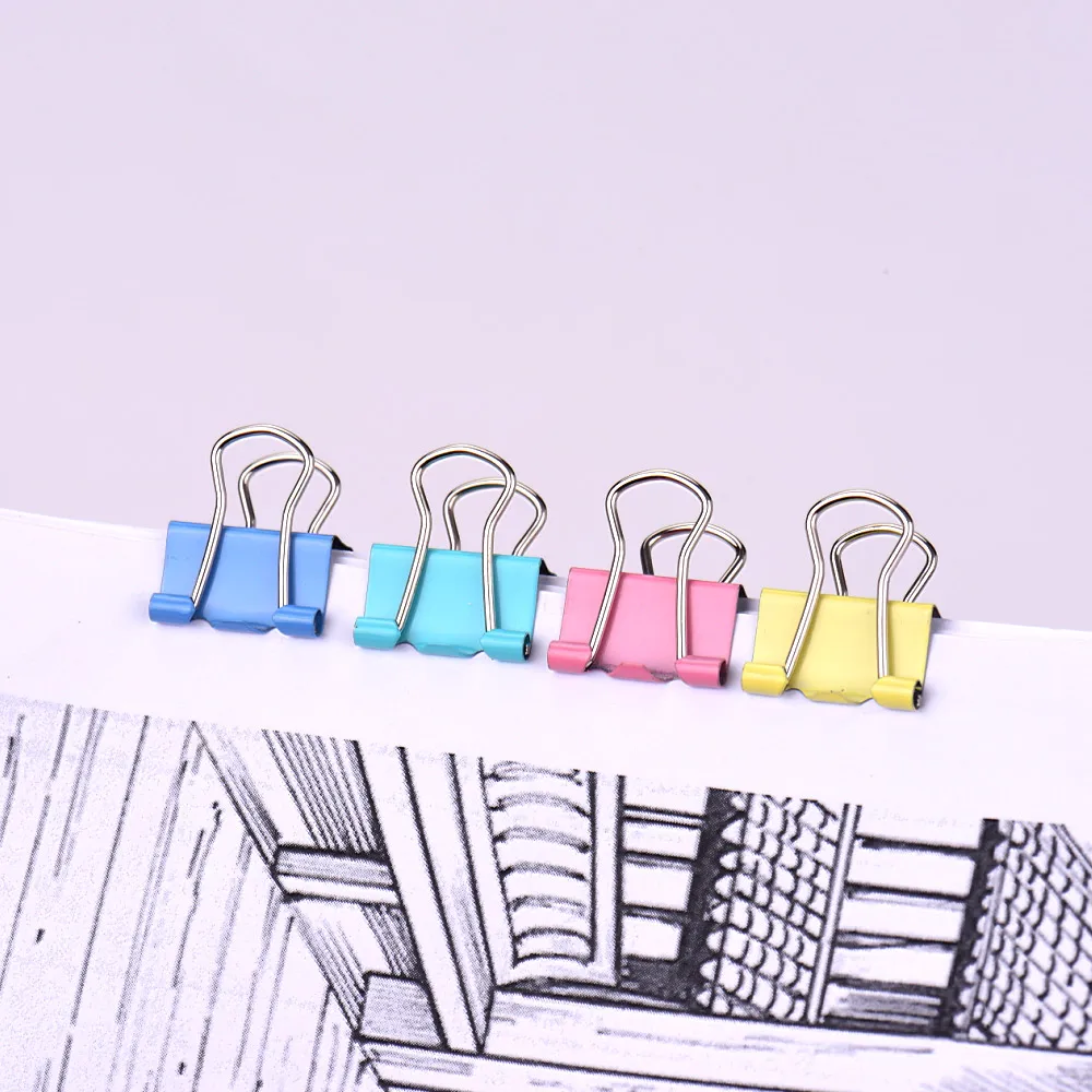 60 pcs/40 pcs Binder Clips Paper Clamps Back Clip Metal Folds with Box for Office School Supplies |