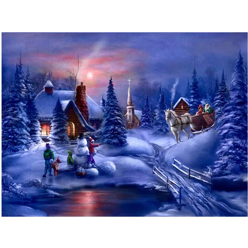 Рождество 2019 Новинка 5d алмазная живопись зимний Снежный пейзаж своими руками